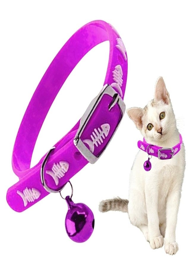 ويستيرن إرا طوق قطط مطاطي سيليكوني متعدد الألوان قابل للتعديل من ويسترن إيرا، تصميم أنيق للتدريب، يعيد تعريف أسلوب القطط، طوق قطط مطاطي بألوان زاهية، طوق قطط سيليكوني مع جرس (عشوائي) - Image 1